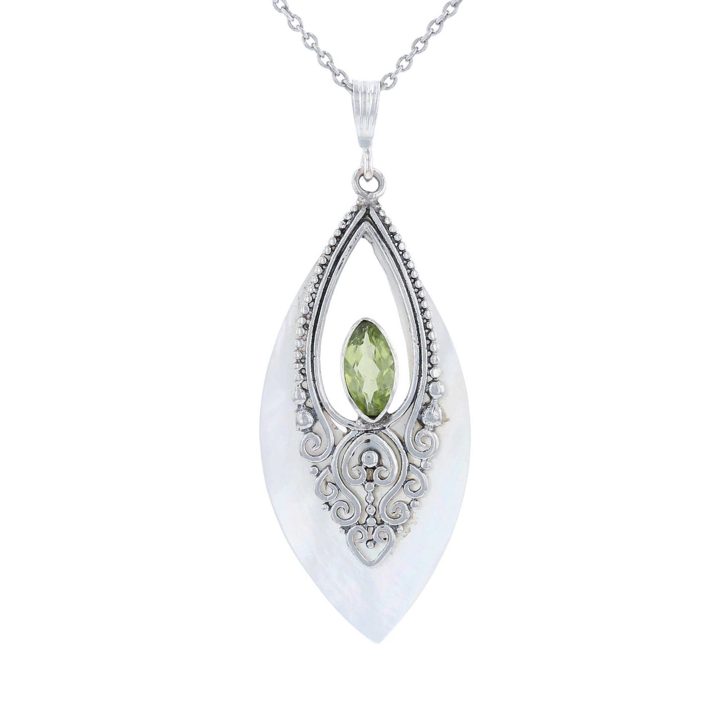 Mother of Pearl & Peridot Necklace