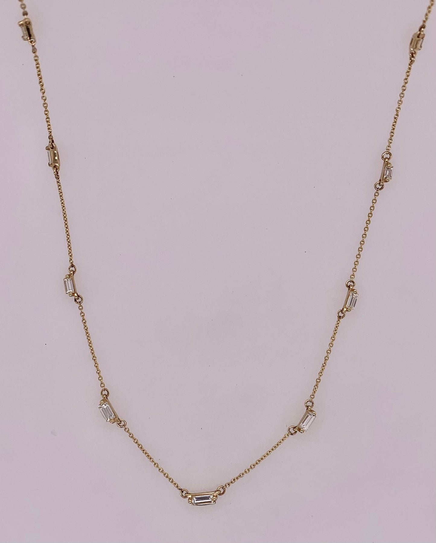 14K Diamond Station Necklace
