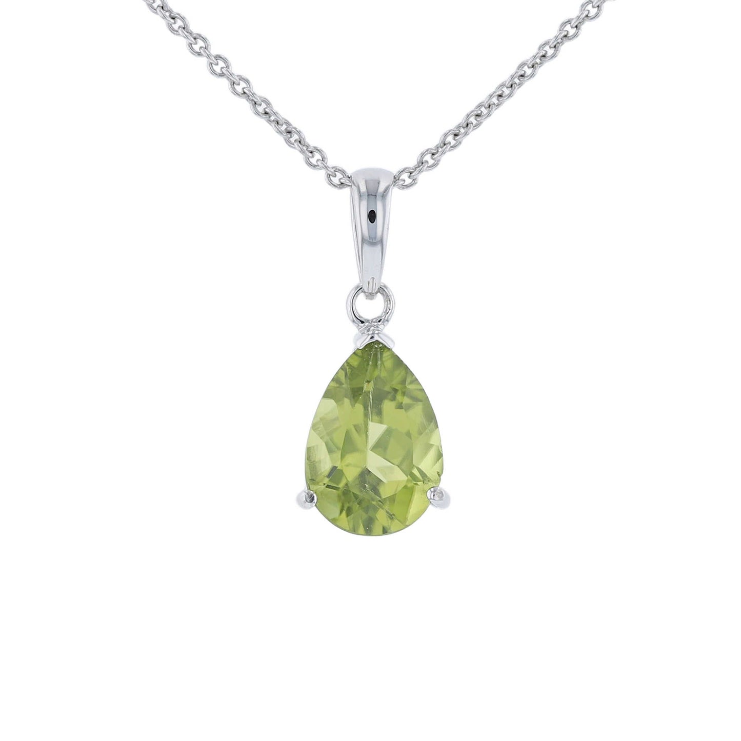 Solitaire Pear Peridot Pendant