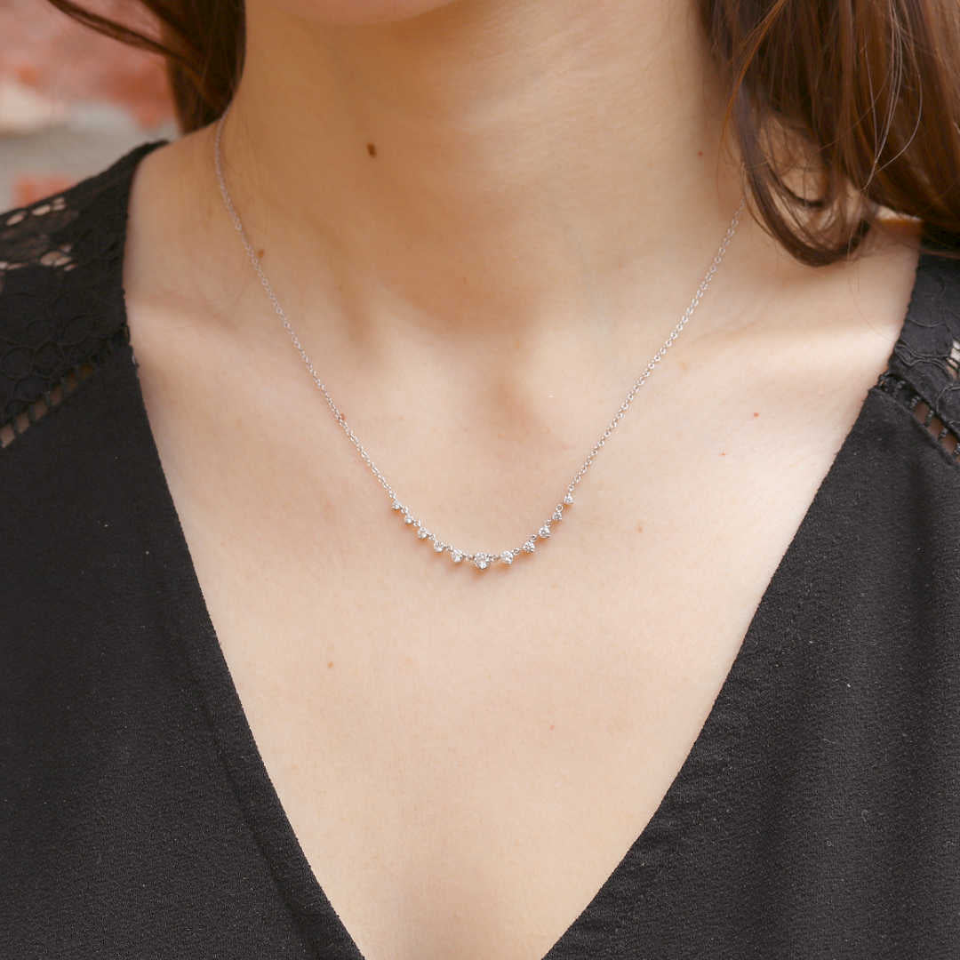 White Gold Diamond Smile Necklace