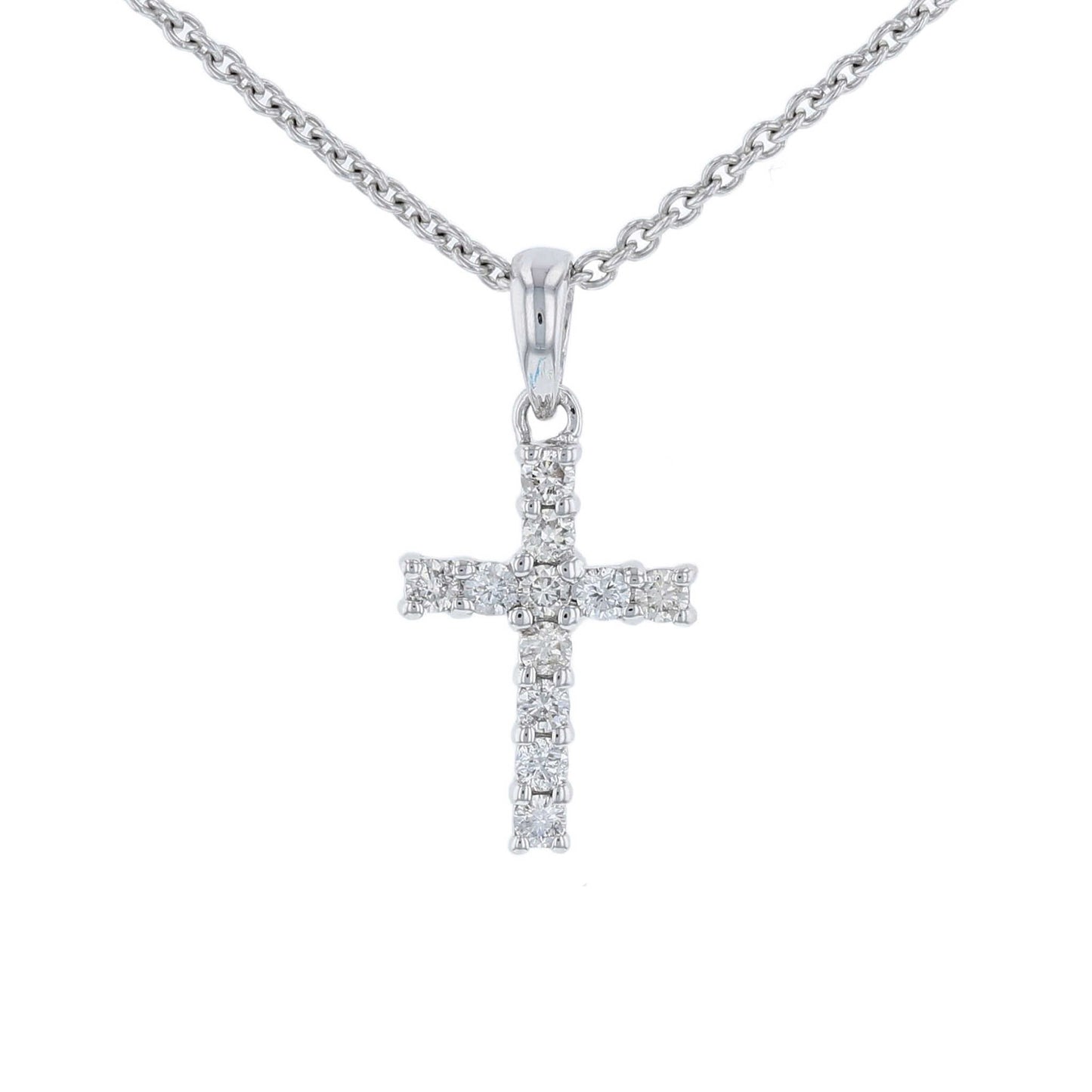 White Gold Diamond Cross Pendant