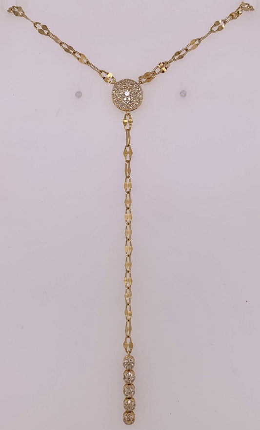 14K Diamond Y Necklace