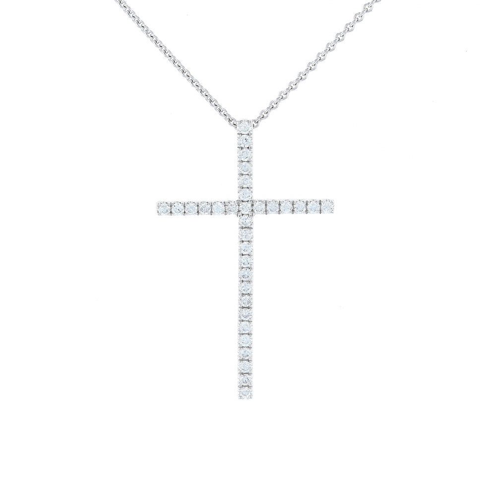 White Gold Diamond Cross Pendant