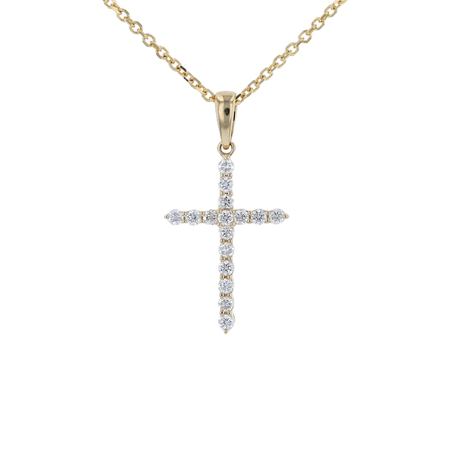 Yellow Gold Diamond Cross Pendant