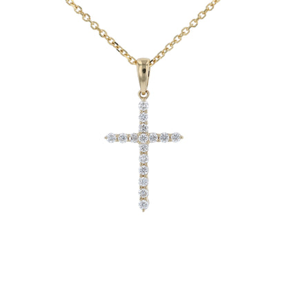 Yellow Gold Diamond Cross Pendant
