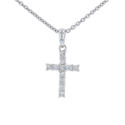 White Gold Diamond Cross Pendant