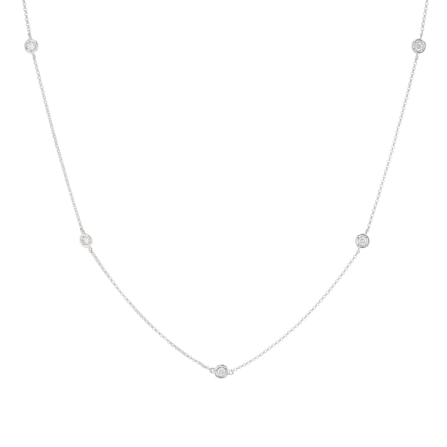 Diamond Bezel Set Station Necklace