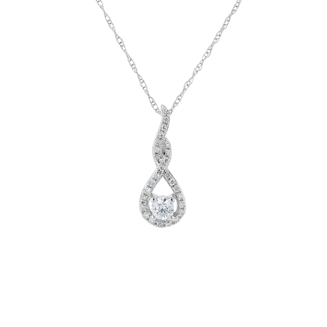 Infinity Twist Halo Diamond Pendant