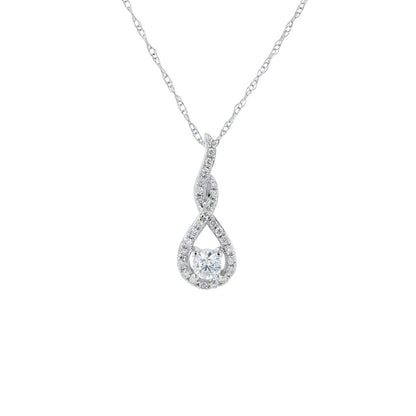 Infinity Twist Halo Diamond Pendant