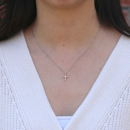 White Gold Diamond Cross Pendant